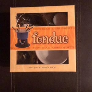 NEW IN BOX Mini Fondue set and recipe book